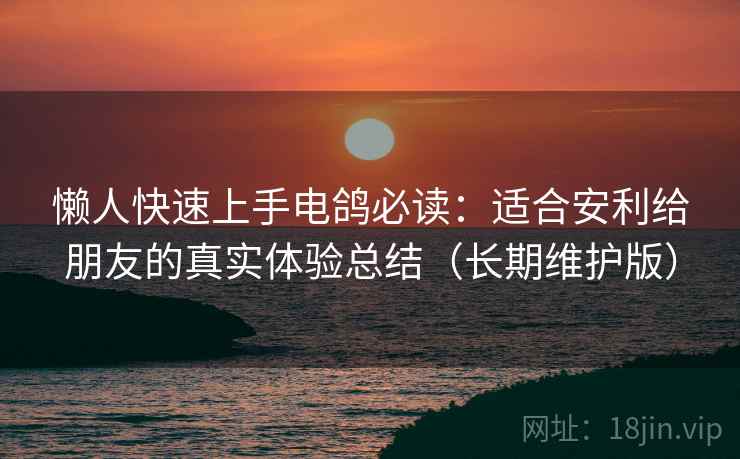 懒人快速上手电鸽必读：适合安利给朋友的真实体验总结（长期维护版）